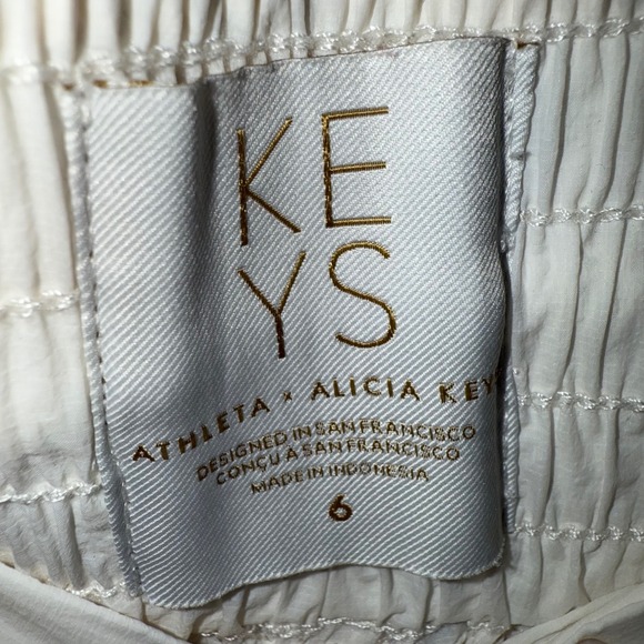 ATHLETA x ALICIA KEYS Cream High Waisted Smocked Cargo Jogger Pants Size 6 - Picture 3 of 3